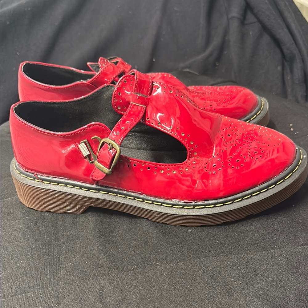 Red Patent Leather Mary Jane Shoes